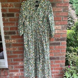 Who What Wear side Y2K Boho ruffle Homesteader Dress Fully lined Size L